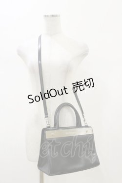 画像1: artherapie / ATメタルプレート2Wayハンドバッグ  ブラック H-26-02-13-004-GO-BG-KB-ZH