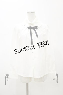 画像1: Moi-meme-Moitie / グログランリボンブラウス  オフホワイト H-26-02-13-040-MO-BL-KB-ZH