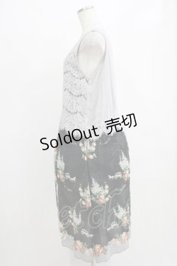 画像2: axes femme / レースドッキングワンピース M ブラック/グレー H-26-02-14-028-AX-OP-NS-ZH