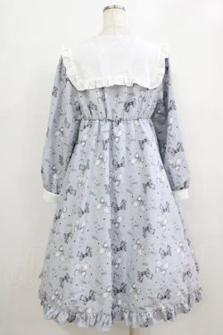 画像3: Lovely Tency / 眞白ありす/リボン柄襟付きワンピース LL ブルー H-26-02-14-004-GO-OP-NS-ZH