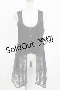 axes femme / レース使いJQロングベスト M ブラック H-26-02-14-038-AX-TO-NS-ZH