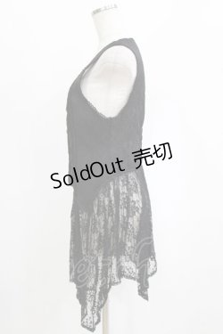 画像2: axes femme / レース使いJQロングベスト M ブラック H-26-02-14-038-AX-TO-NS-ZH