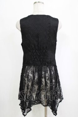 画像3: axes femme / レース使いJQロングベスト M ブラック H-26-02-14-038-AX-TO-NS-ZH