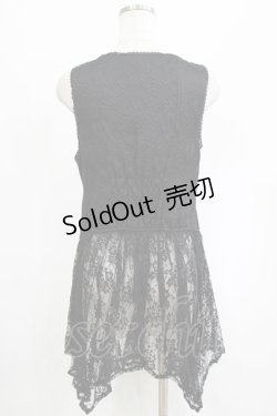 画像3: axes femme / レース使いJQロングベスト M ブラック H-26-02-14-038-AX-TO-NS-ZH