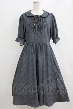 画像1: m petit by misako / MSKストライプフレアワンピース LL グレー H-26-02-14-005-LO-OP-NS-ZH