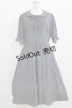 画像1: m petit by misako / MSKストライプフレアワンピース LL グレー H-26-02-14-005-LO-OP-NS-ZH