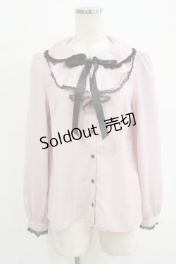 画像1: Secret Honey / ラッフルフリルリボンブラウス Free ピンク H-26-02-14-041-CA-BL-NS-ZH