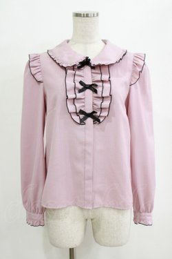 画像1: Secret Honey / フリルリボンブラウス Free ピンク H-26-02-14-042-CA-BL-NS-ZH