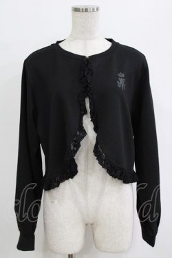 画像1: m petit by misako / MSKバラBフリルボレロ LL ブラック H-26-02-14-043-LO-TO-NS-ZH