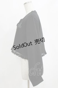 画像2: m petit by misako / MSKバラBフリルボレロ LL ブラック H-26-02-14-043-LO-TO-NS-ZH