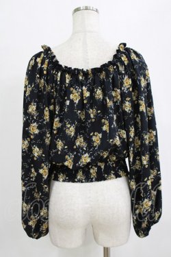 画像3: axes femme / 花柄ボリューム袖ブラウス M ネイビー H-26-02-14-044-AX-BL-NS-ZH