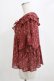 画像2: axes femme / 小花柄Ｗ襟ブラウス M ワイン H-26-02-14-045-AX-BL-NS-ZH (2)