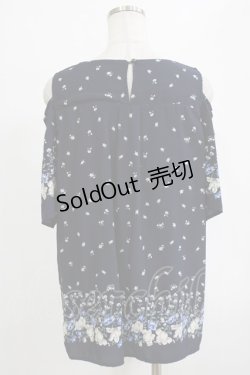 画像3: axes femme / 花柄オフショルチュニック M ネイビー H-26-02-14-046-AX-TO-NS-ZH