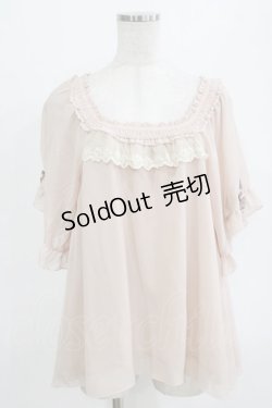 画像1: axes femme / ドットシフォントップス M ピンク H-26-02-14-048-AX-TO-NS-ZH