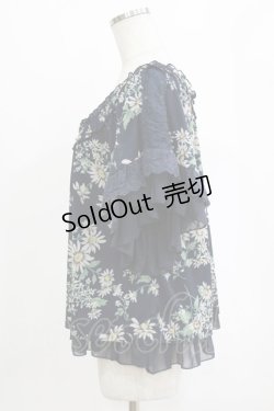 画像2: axes femme / フラワーブラウス M ネイビー H-26-02-14-049-AX-BL-NS-ZH