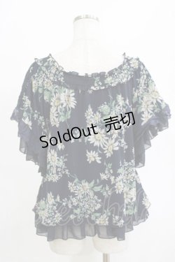 画像3: axes femme / フラワーブラウス M ネイビー H-26-02-14-049-AX-BL-NS-ZH