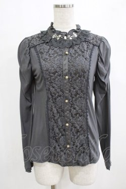 画像1: axes femme / レース切替プルオーバー M グレー H-26-02-14-050-AX-TO-NS-ZH