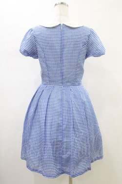 画像2: Emily Temple cute / 千鳥バルーンスリーブワンピース  ブルー H-26-02-14-1033-ET-OP-KB-ZH