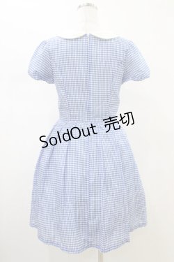 画像2: Emily Temple cute / 千鳥バルーンスリーブワンピース  ブルー H-26-02-14-1033-ET-OP-KB-ZH