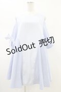 Favorite / リボン袖オフショルワンピース  サックス H-26-02-14-1034-LO-OP-KB-ZH