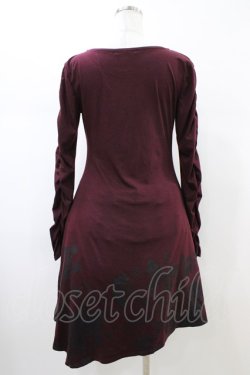 画像2: PUTUMAYO / 蝶プリントカットソーワンピース  ボルドー H-26-02-14-1035-PT-OP-KB-ZH