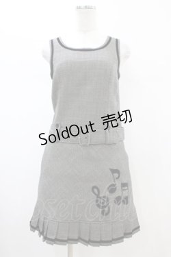 画像1: Emily Temple cute / Melodyアップリケベルト付ジャンパースカート  ブラック H-26-02-14-1042-ET-OP-KB-ZH