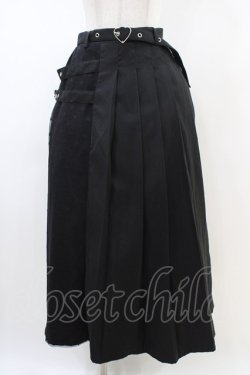 画像1: ACDC RAG / LOVE PUNKロングスカート  ブラック×ブラック H-26-02-14-1046-PU-SK-KB-ZH
