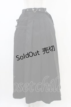 画像1: ACDC RAG / LOVE PUNKロングスカート  ブラック×ブラック H-26-02-14-1046-PU-SK-KB-ZH
