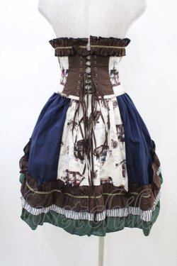 画像2: Dangerous nude / コルセット＆フィッシュテールスカート  ブラウン×グリーン×ネイビー H-26-02-14-1047-PU-SK-KB-ZH