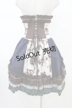 画像2: Dangerous nude / コルセット＆フィッシュテールスカート  ブラウン×グリーン×ネイビー H-26-02-14-1047-PU-SK-KB-ZH