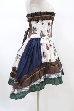 画像3: Dangerous nude / コルセット＆フィッシュテールスカート  ブラウン×グリーン×ネイビー H-26-02-14-1047-PU-SK-KB-ZH