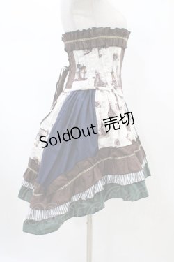 画像3: Dangerous nude / コルセット＆フィッシュテールスカート  ブラウン×グリーン×ネイビー H-26-02-14-1047-PU-SK-KB-ZH