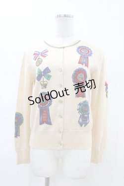 画像1: Jane Marple / Royal riding clubのデコパージュカーディガン  アイボリー H-26-02-14-1048-JM-TO-KB-ZH