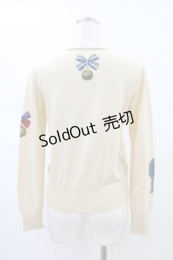 画像2: Jane Marple / Royal riding clubのデコパージュカーディガン  アイボリー H-26-02-14-1048-JM-TO-KB-ZH