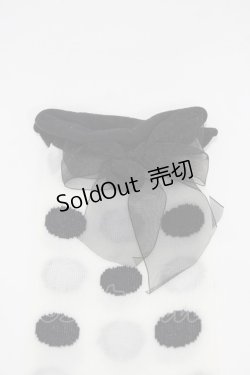 画像2: MILK / ドットリボンソックス  オフ×ブラック H-26-02-14-1005-ML-ZA-KB-ZH