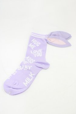 画像1: MILK / バニーチャットソックス  ラベンダー H-26-02-14-1006-ML-ZA-KB-ZH