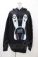 画像1: LISTEN FLAVOR / サイバーうさ耳ヘッドホンパーカー  ブラック H-26-02-14-1056-PU-TO-KB-ZH (1)