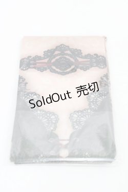 画像1: abilletage / corset tights【DOUBLE LACE】  ブラック×ボルドーリボン H-26-02-14-1009-GO-ZA-KB-ZH