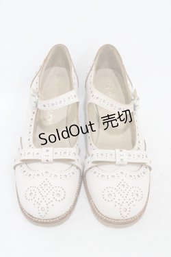 画像1: Jane Marple / トゥリボンのメリージェーンシューズ M アイボリー H-26-02-14-1002-JM-SH-KB-ZH