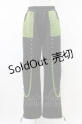 ACDC RAG / ビビッドグルーミー メッシュパンツ  ブラック×グリーン H-26-02-14-1021-0-PA-KB-ZH