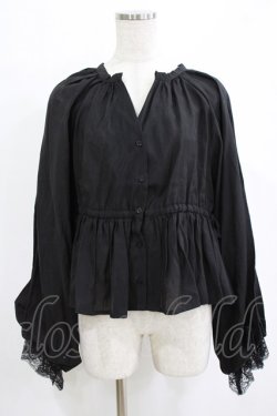 画像1: axes femme / ボリューム袖ブラウス M ブラック H-26-02-14-053-AX-BL-NS-ZH