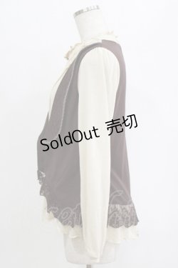 画像2: axes femme / ベストドッキングプルオーバー M 生成り/ブラウン H-26-02-14-054-AX-TO-NS-ZH