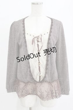 画像1: axes femme / レイヤード風プルオーバー M ブラウン H-26-02-14-057-AX-TO-NS-ZH