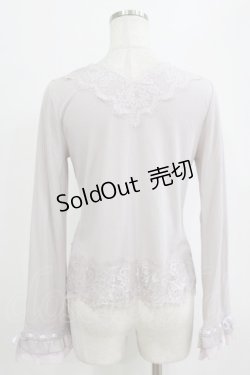 画像3: axes femme / 袖フリルレースインナープルオーバー M ラベンダー H-26-02-14-058-AX-TO-NS-ZH