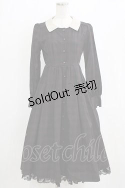 画像1: axes femme / リボンタイ付きクラシックワンピース M ブラック H-26-02-14-007-AX-OP-NS-ZH