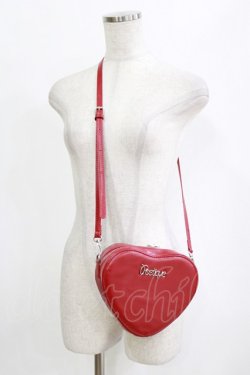 画像1: axes femme POETIQUE / ロゴプレートハートポシェット  レッド H-26-02-14-066-AX-BG-NS-ZH