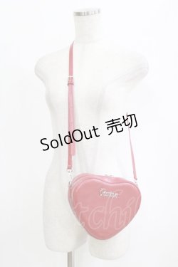 画像1: axes femme POETIQUE / ロゴプレートハートポシェット  レッド H-26-02-14-066-AX-BG-NS-ZH