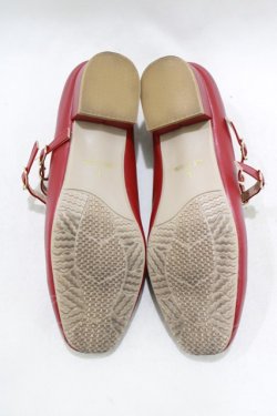 画像4: F&A / ダブルストラップスクエアトゥパンプス L/24.5~25cm レッド H-26-02-14-086-LO-SH-NS-ZH