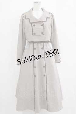 画像1: an another angelus / 配色使いミニ千鳥ショートジャケットセットアップ Free BEIGE×BR H-26-02-14-009-CA-OP-NS-ZH