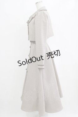 画像2: an another angelus / 配色使いミニ千鳥ショートジャケットセットアップ Free BEIGE×BR H-26-02-14-009-CA-OP-NS-ZH